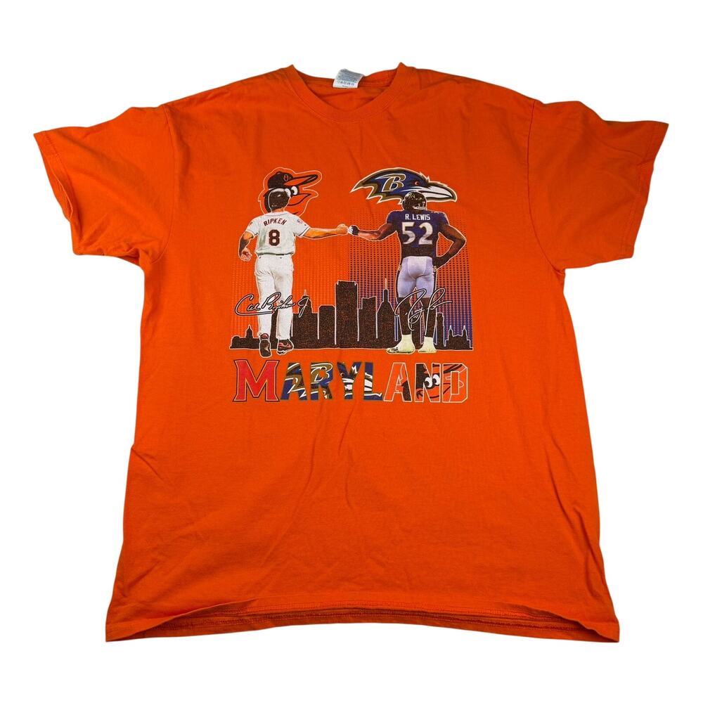Maryland Ravens Orioles Ripken Ray Lewis Tee Size L